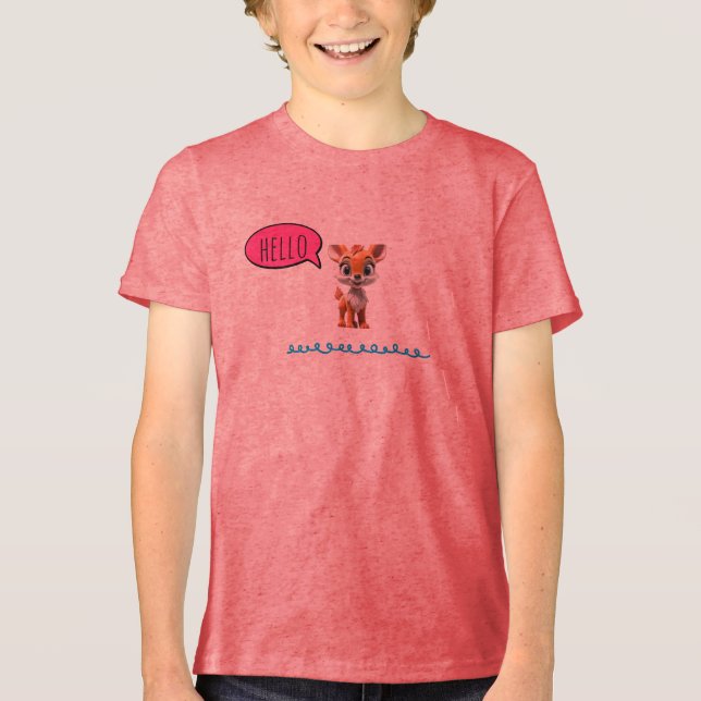 Camiseta Cute “Hello” Deer Kids (Frente)