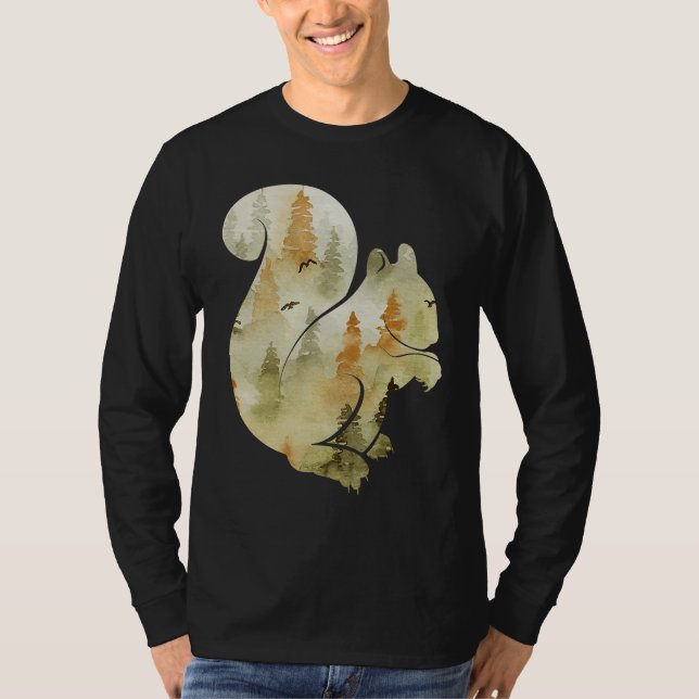 Camiseta Cute Hello Fall Squirrel Autumn  Animal Leaf (Frente)