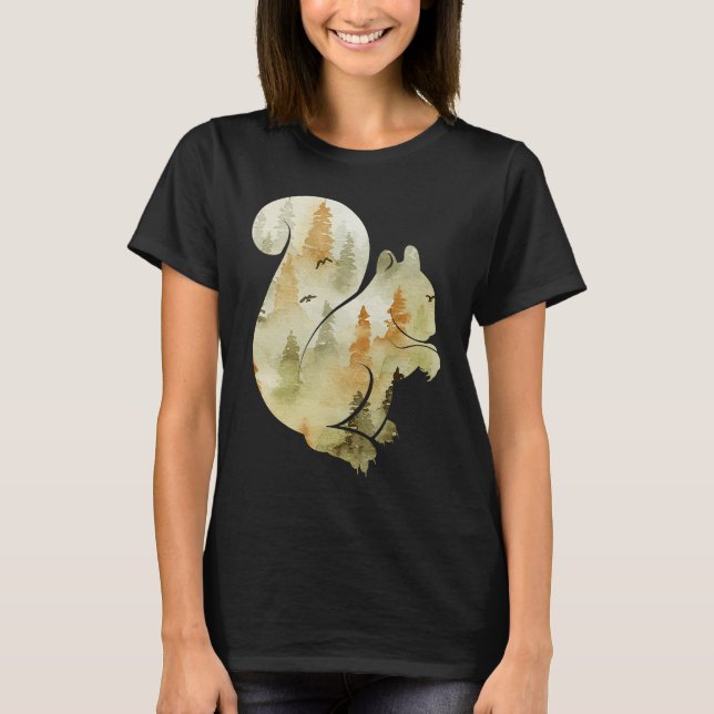 Camiseta Cute Hello Fall Squirrel Autumn  Animal Leaf (Frente)