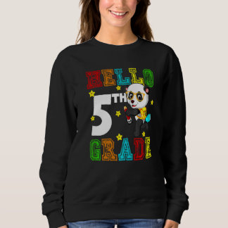 Camiseta Cute Hello Fifth Grade Teacher Student Panda Back 