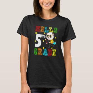Camiseta Cute Hello Fifth Grade Teacher Student Panda Back 