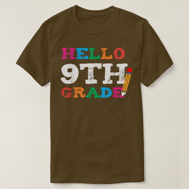 Camiseta Cute Hello First Day Of 9th Grade Teacher Back To  (Frente do Design)