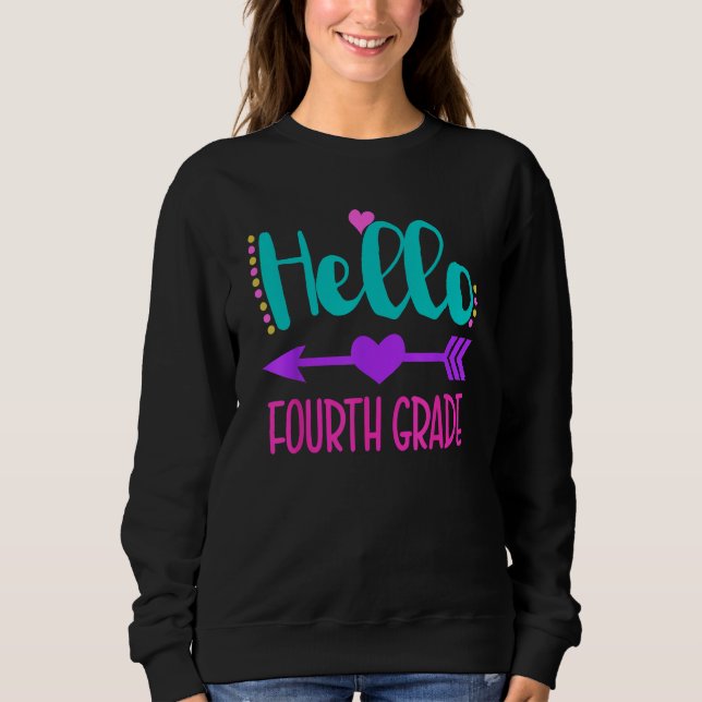 Camiseta Cute Hello Fourth Grade 4th Grade Back To School G (Frente)