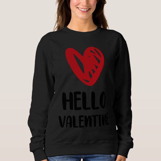 Camiseta Cute Hello Valentine Valentine's Day Romance Heart (Frente)
