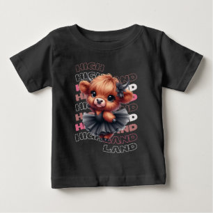Camiseta Cute Highland Cow Ballerina - Kawaii Animal Tri-Bl