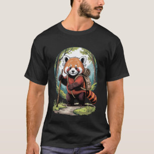 Camiseta Cute Hiking Red Panda Aventura de Mochila na Natur