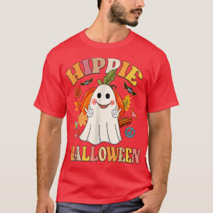Camiseta Cute Hippie Halloween Engraçado Fantasma Pumpkin V