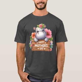 Camiseta Cute Hippo Happy Madre Day Boy