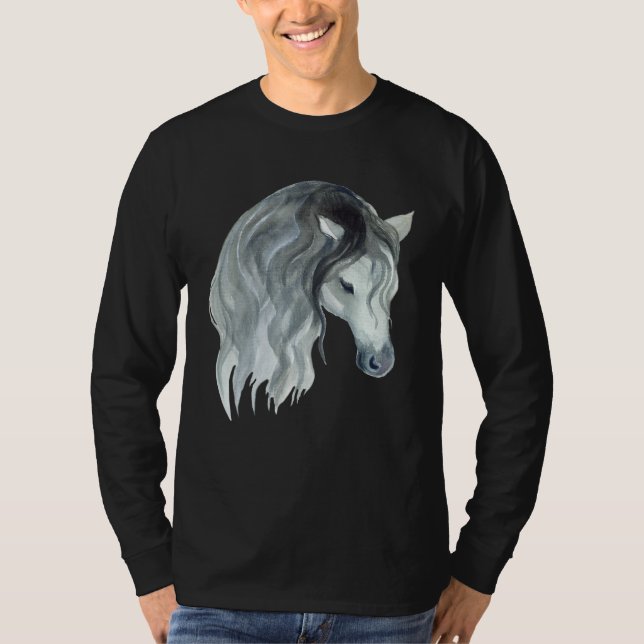 Camiseta Cute Horse Mare Motif  Horse Stable Rider Foal (Frente)