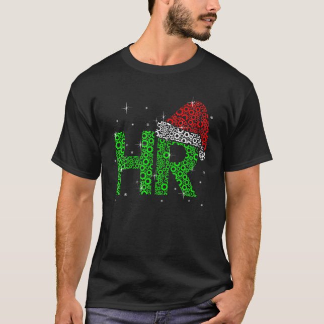 Camiseta Cute HR Santa Hat Human Resource Jobs Christmas Xm (Frente)