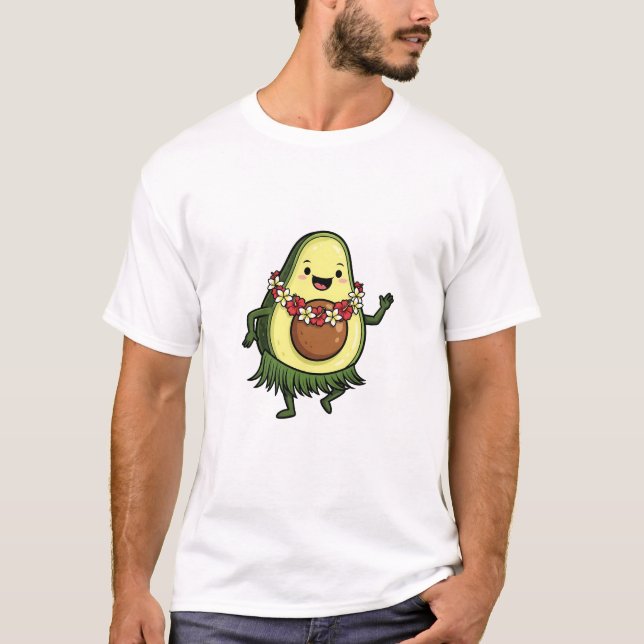 Camiseta Cute Hula Avocado Character Dancing (Frente)