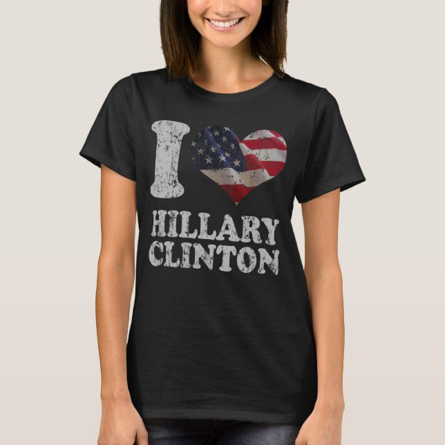 Camiseta Cute I American Flag Hillary Clinton (Frente)