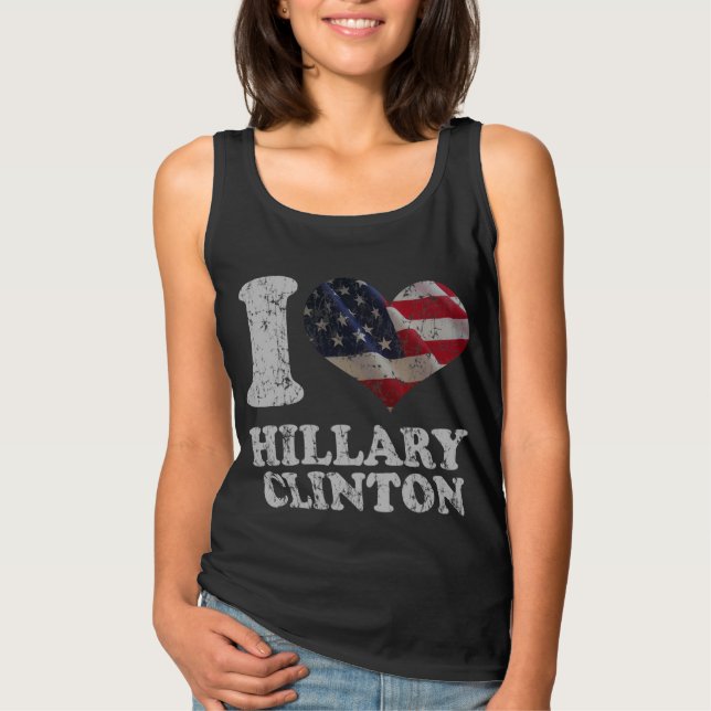 Camiseta Cute I American Flag Hillary Clinton (Frente)
