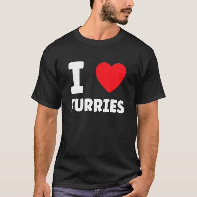 Camiseta Cute I Heart Furries Furry Fandom Love (Frente)