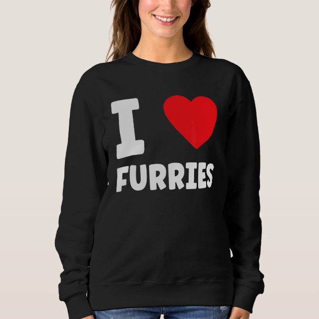 Camiseta Cute I Heart Furries Furry Fandom Love (Frente)