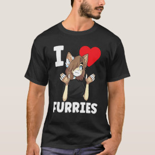 Camiseta Cute I Heart Furries Furry Fandom Love