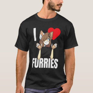 Camiseta Cute I Heart Furries Furry Fandom Love 1
