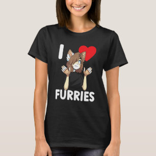 Camiseta Cute I Heart Furries Furry Fandom Love 2