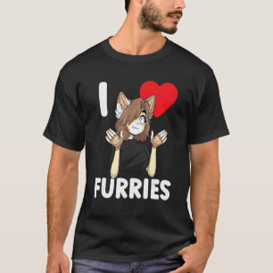 Camiseta Cute I Heart Furries Furry Fandom Love 2