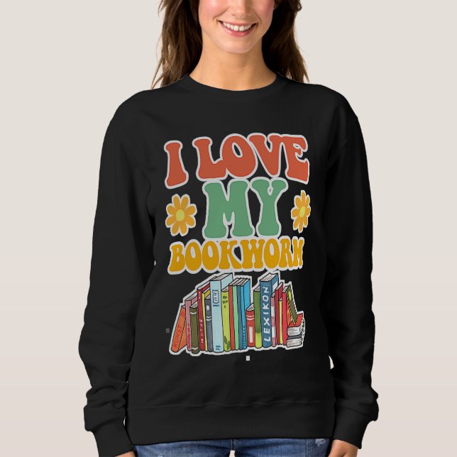 Camiseta Cute I Love Bookworm Groovy Cool I Love My Bookwor (Frente)