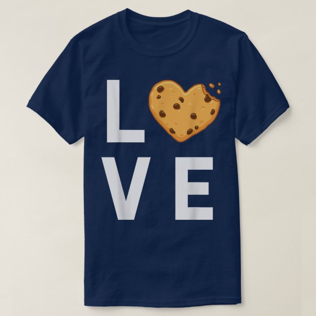 Camiseta Cute I Love Chocolate Chip Cookies (Frente do Design)