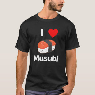 Camiseta Cute I Love Musubi Tee Japonês Comida Havaiana Min