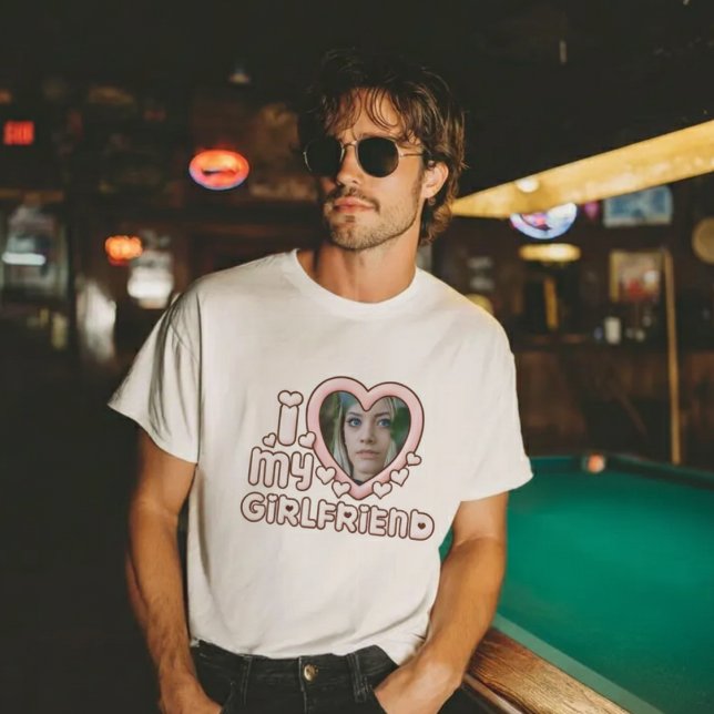Camiseta Cute I Love My Girlfriend Custom (Criador carregado)