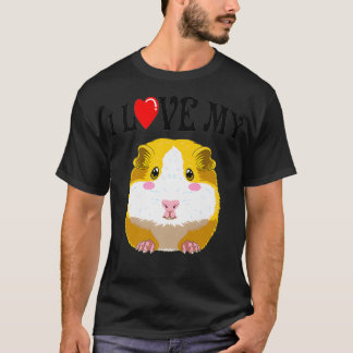 Camiseta Cute I Love My Guiné Pig Premium
