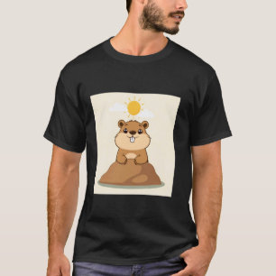 Camiseta Cute Ilustração do Dia da Marmota u2013 Primavera