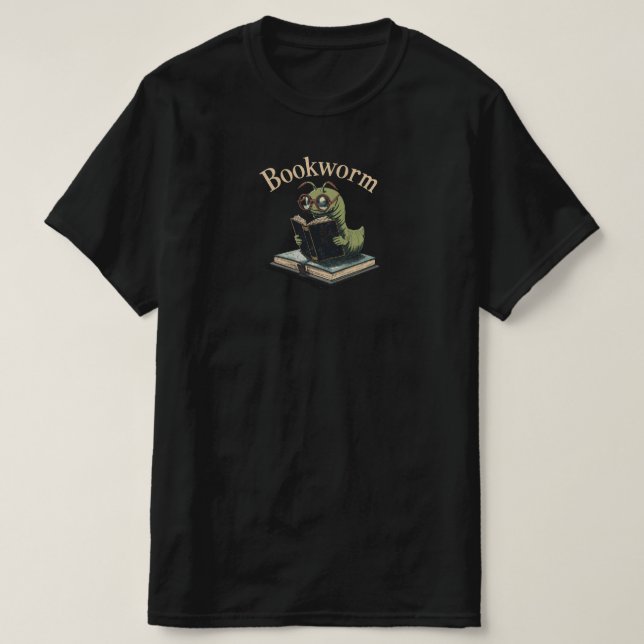 Camiseta Cute Inchworm Reading Tee – Bookworm (Frente do Design)