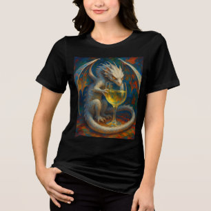 Camiseta Cute Ivory Dragon & White Wine Fantasia Arte