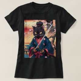 Camiseta Cute Japanese Samurai Cat 