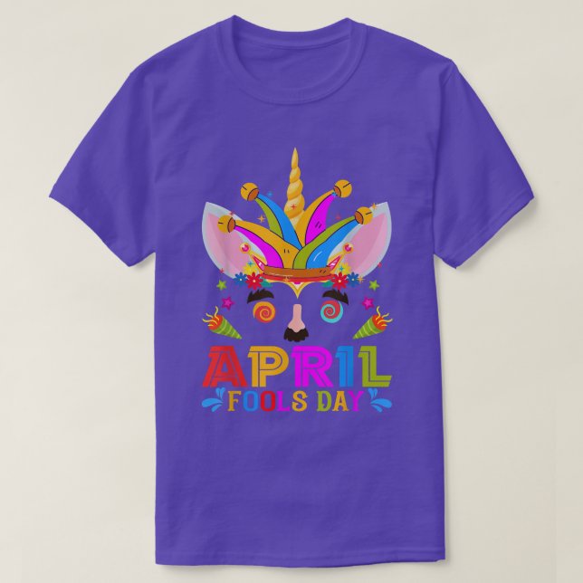 Camiseta Cute Jester Prankster Unicorn April Fool Day Jok (Frente do Design)