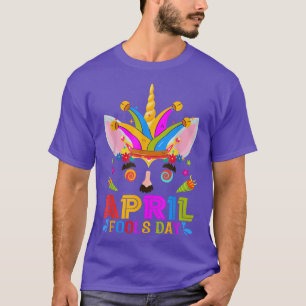 Camiseta Cute Jester Prankster Unicorn April Fool Day Jok