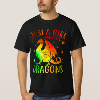 Camiseta Cute Just A Girl Who Loves Dragons