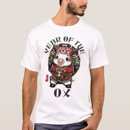 Camiseta Cute Kawaii Asiático Ano Lunar do Boi Chinês Zodia