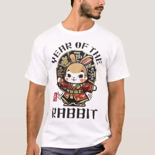 Camiseta Cute Kawaii Asiático Coelho Chinês Zodiac Ano Luna