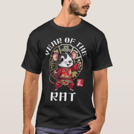 Camiseta Cute Kawaii Asiático Rato Chinês Zodíaco Ano Lunar