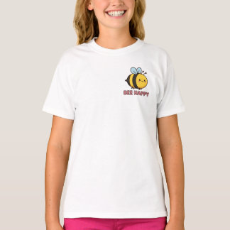 Camiseta Cute Kawaii Bee 'Bee Happy' Inspirational Pun