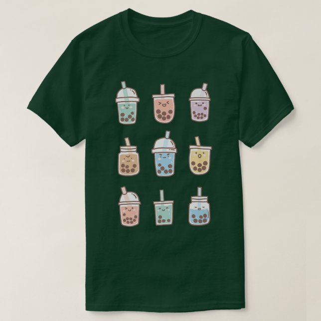 Camiseta Cute Kawaii Boba Anime Bubble Tea Pastel  799 (Frente do Design)