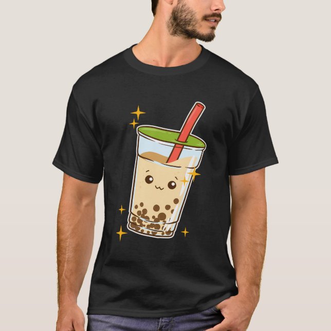 Camiseta Cute Kawaii Bubble Tea Boba Lover milk Tea Tapioca (Frente)