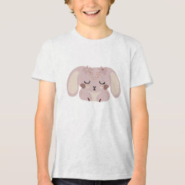 Camiseta Cute Kawaii Bunny Illustration with Floral Details