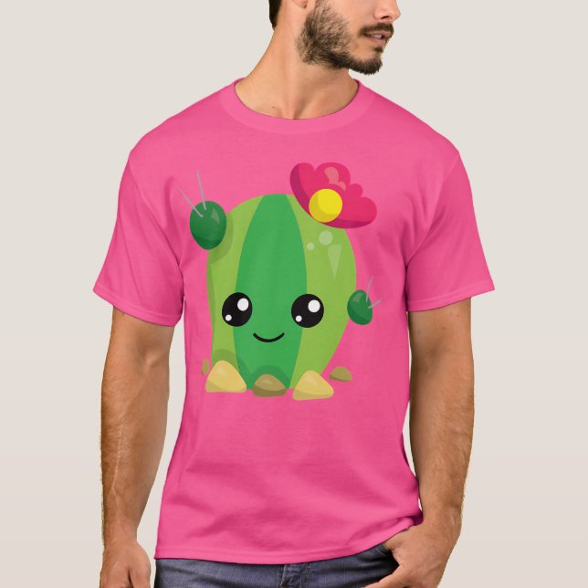 Camiseta Cute Kawaii Cactus Emoji (Frente)