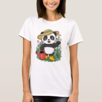 Cute Kawaii Chibi Panda com Flores