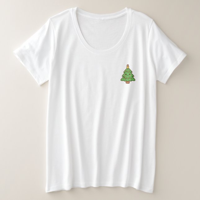 Camiseta Cute Kawaii Christmas Tree Shirt • Cute Holiday Gi (Frente do Design)