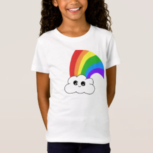 Camiseta Cute Kawaii Cloud Rainbow Kid