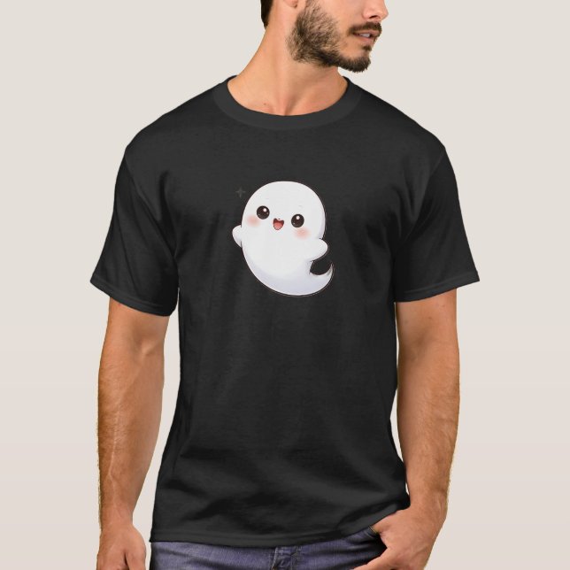 Camiseta Cute Kawaii Ghost Floating – Adorable Cartoon  (Frente)