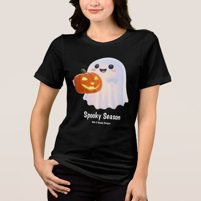 Camiseta Cute Kawaii Halloween Tshirt Fantasma (Frente)