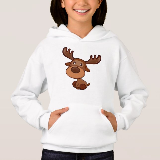 Camiseta Cute Kawaii Moose Veado Funny Alaska Moose (Frente)