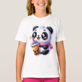 Camiseta Cute Kawaii Panda Bebe Boba Bubble Tea Kawaii